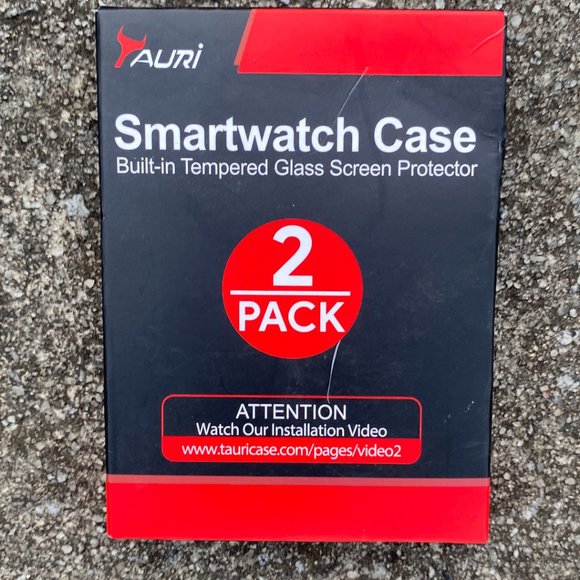 2 Pack Tauri Smartwatch Case For Apple Watch Glass 44 MM Screen Protector - Picture 1 of 5